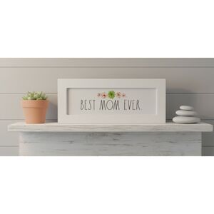 Rae Dunn Best Mom Ever Wooden Sign Farmhouse Decor Gift 12x5